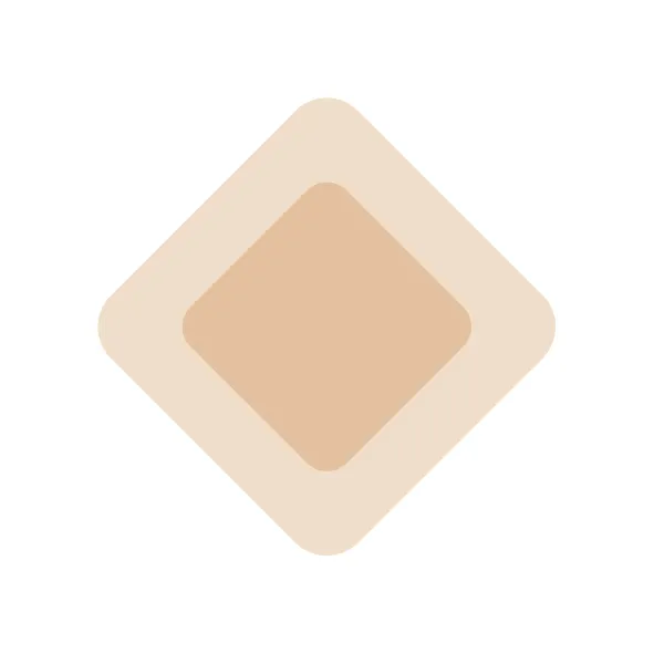 silicone foam dressing with border, square shape
