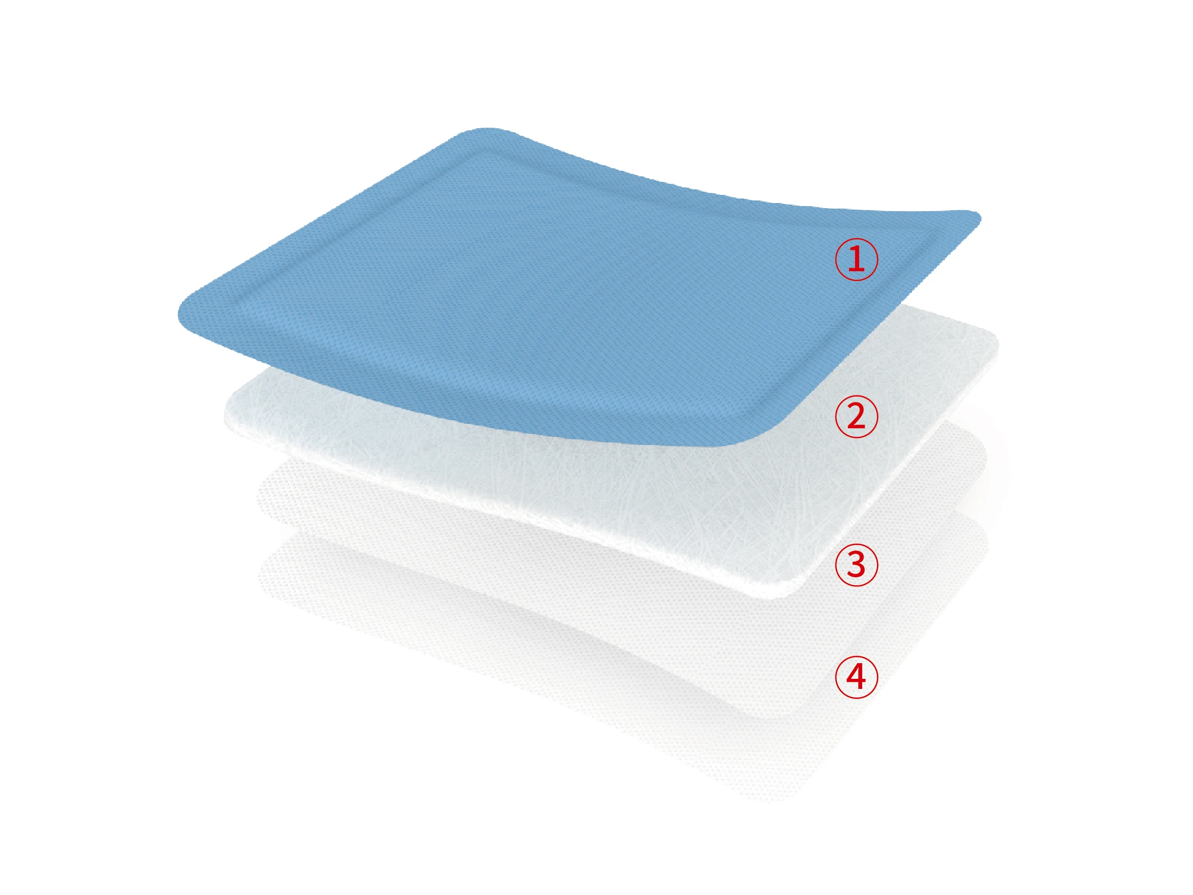 Structure Display Diagram of Super Absorbent Dressing Non Adherent