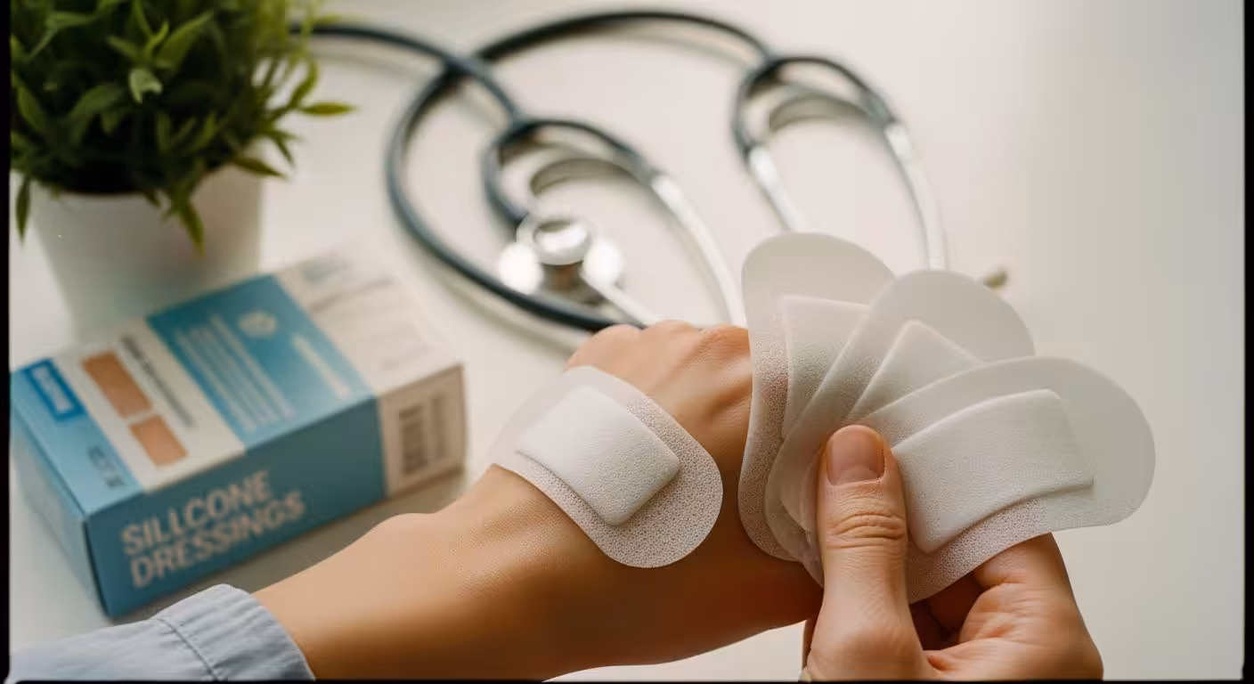 Silicone Bordered Foam Dressing Picks for Easy Healing