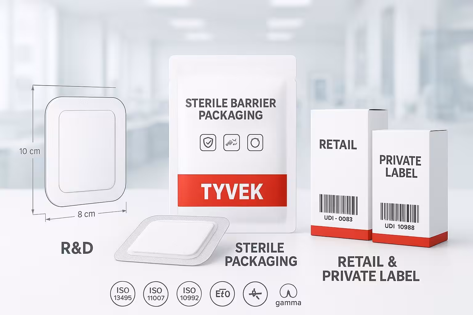 OEM private label wound dressings pipeline from design to sterile packaging and labeled retail boxes