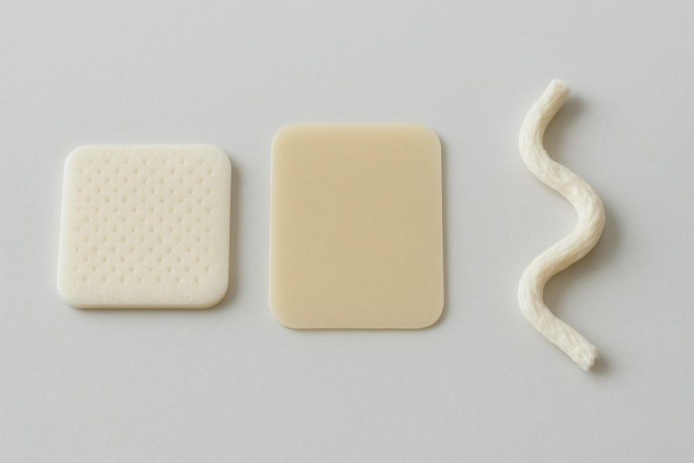Cover image showing foam, hydrocolloid, and alginate dressing types on a neutral background