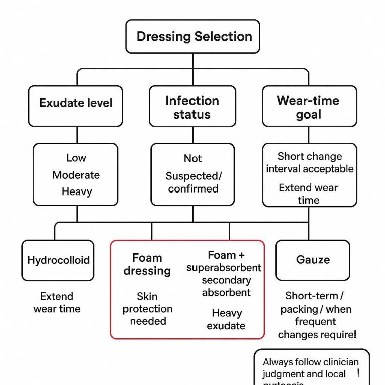 Cover infographic comparing foam dressings and hydrocolloid dressings with key cost drivers
