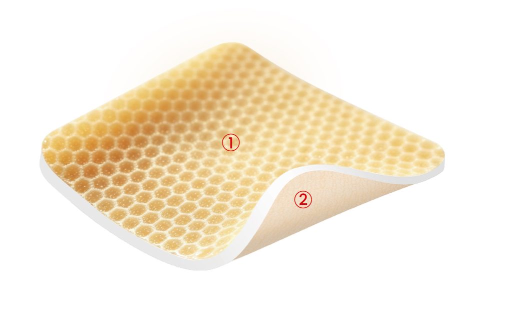 Structrue of Alexer® Manuka Honey Foam Dressing