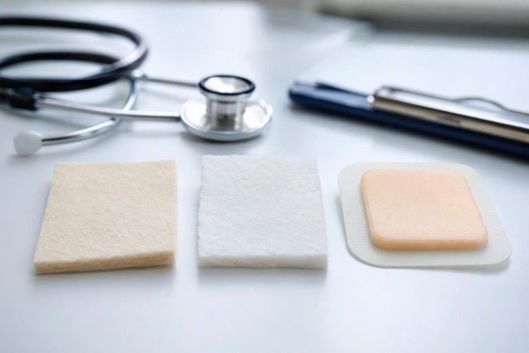 Comparison of alginate, gelling fiber, and silicone foam dressings arranged by exudate level, wound depth, and periwound skin condition